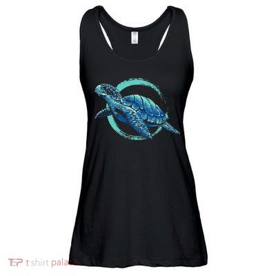 Cute Sea Animal Lover Ocean Pet Owner Gift Aquarium Turtle Ladies Essential Flowy Tank