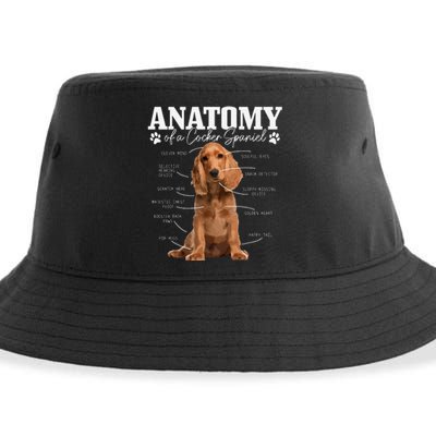 Cocker Spaniel Anatomy Funny Cute Dog Cocker Spaniel Mom Dad Sustainable Bucket Hat