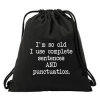 Complete Sentences And Punctuation Grammar Drawstring Bag
