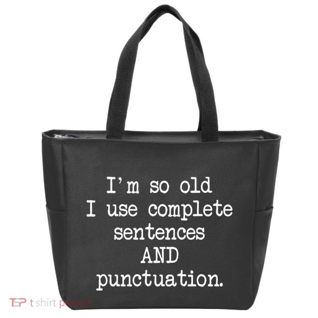 Complete Sentences And Punctuation Grammar Zip Tote Bag