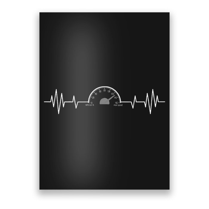 Car Speedometer Auto Mechanic Guys Heartbeat Gift Poster