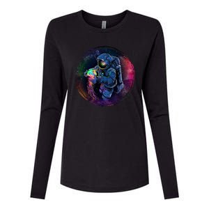 Cool Space Astronaut Jellyfish Galaxy Womens Cotton Relaxed Long Sleeve T-Shirt