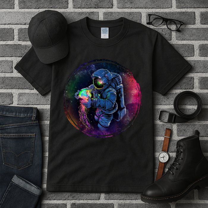 Cool Space Astronaut Jellyfish Galaxy Tall T-Shirt