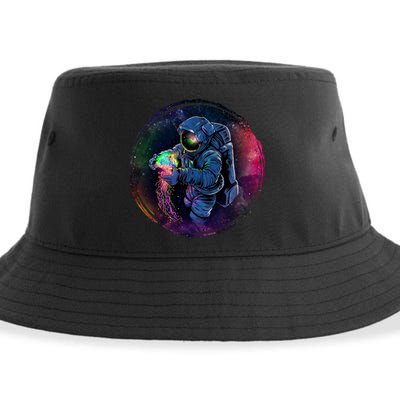 Cool Space Astronaut Jellyfish Galaxy Sustainable Bucket Hat