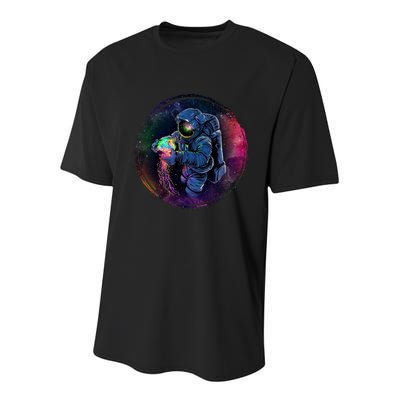 Cool Space Astronaut Jellyfish Galaxy Youth Performance Sprint T-Shirt