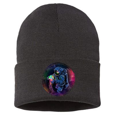 Cool Space Astronaut Jellyfish Galaxy Sustainable Knit Beanie