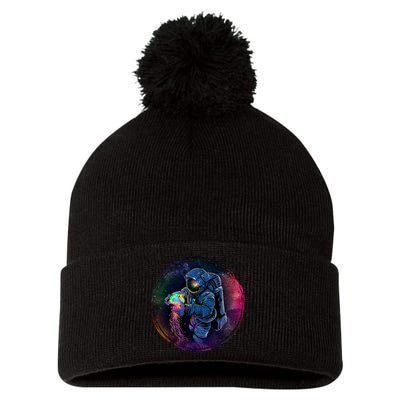 Cool Space Astronaut Jellyfish Galaxy Pom Pom 12in Knit Beanie