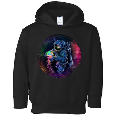 Cool Space Astronaut Jellyfish Galaxy Toddler Hoodie