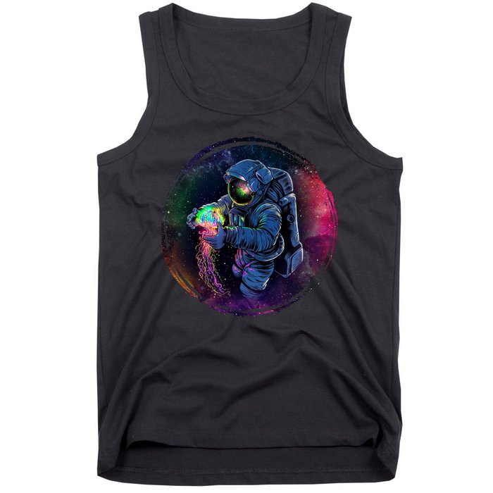 Cool Space Astronaut Jellyfish Galaxy Tank Top