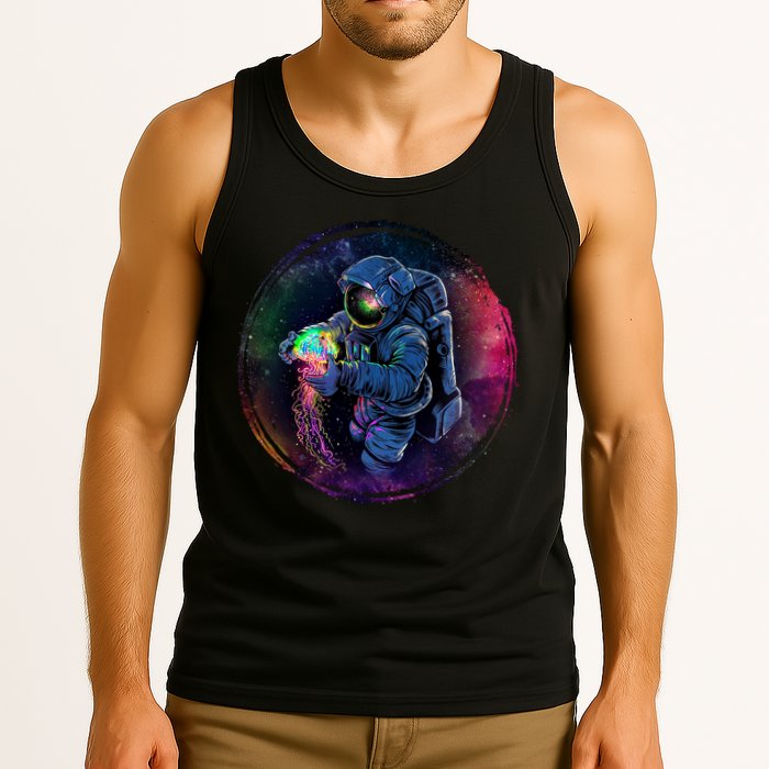 Cool Space Astronaut Jellyfish Galaxy Tank Top