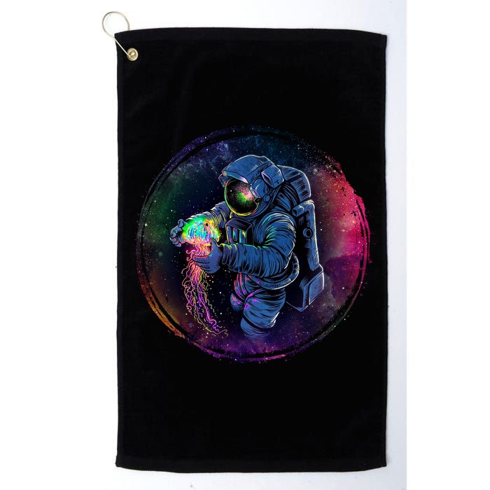 Cool Space Astronaut Jellyfish Galaxy Golf Towel