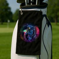 Cool Space Astronaut Jellyfish Galaxy Golf Towel