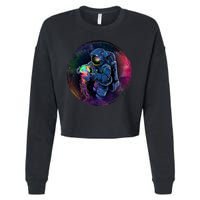 Cool Space Astronaut Jellyfish Galaxy Cropped Pullover Crew