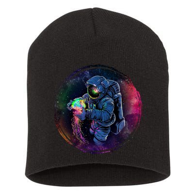 Cool Space Astronaut Jellyfish Galaxy Short Acrylic Beanie