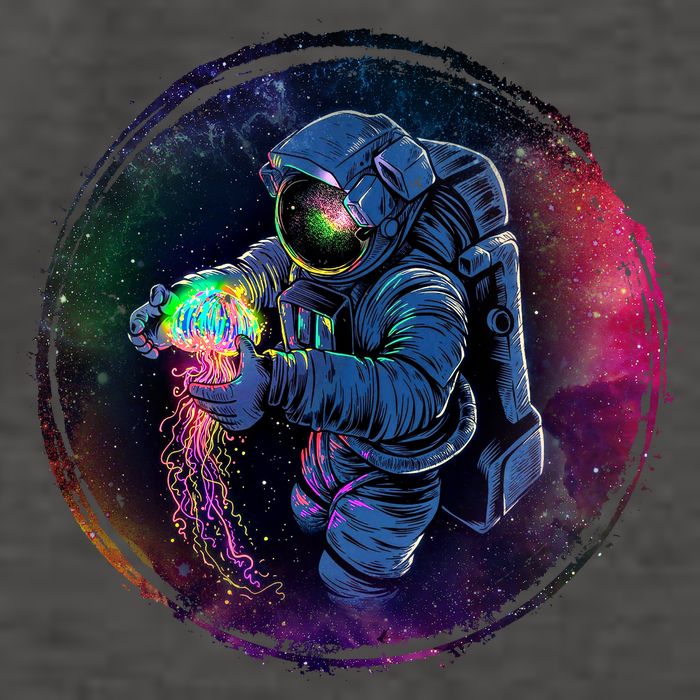 Cool Space Astronaut Jellyfish Galaxy Vector Backpack