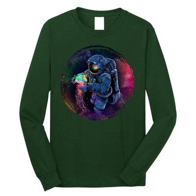 Cool Space Astronaut Jellyfish Galaxy Long Sleeve Shirt