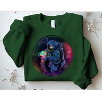 Cool Space Astronaut Jellyfish Galaxy Sweatshirt