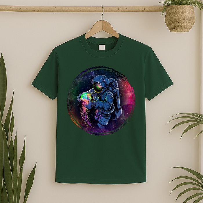 Cool Space Astronaut Jellyfish Galaxy T-Shirt
