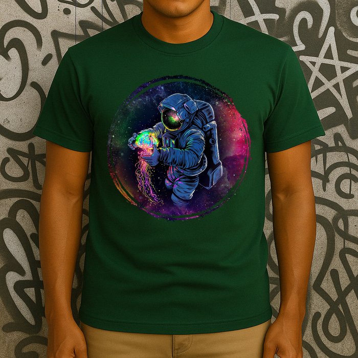 Cool Space Astronaut Jellyfish Galaxy T-Shirt