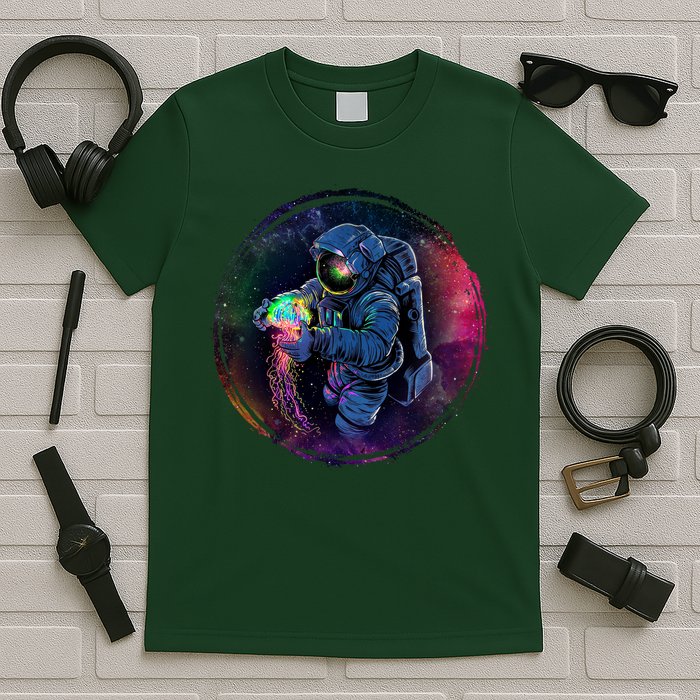 Cool Space Astronaut Jellyfish Galaxy T-Shirt