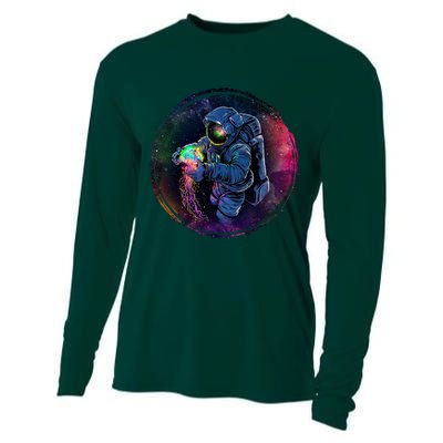 Cool Space Astronaut Jellyfish Galaxy Cooling Performance Long Sleeve Crew