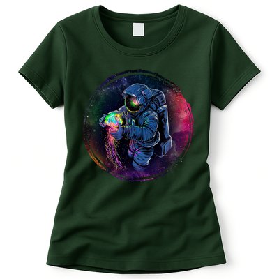Cool Space Astronaut Jellyfish Galaxy Womens T-Shirt
