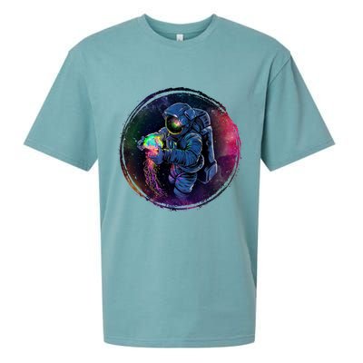 Cool Space Astronaut Jellyfish Galaxy Sueded Cloud Jersey T-Shirt