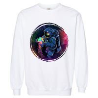 Cool Space Astronaut Jellyfish Galaxy Garment-Dyed Sweatshirt