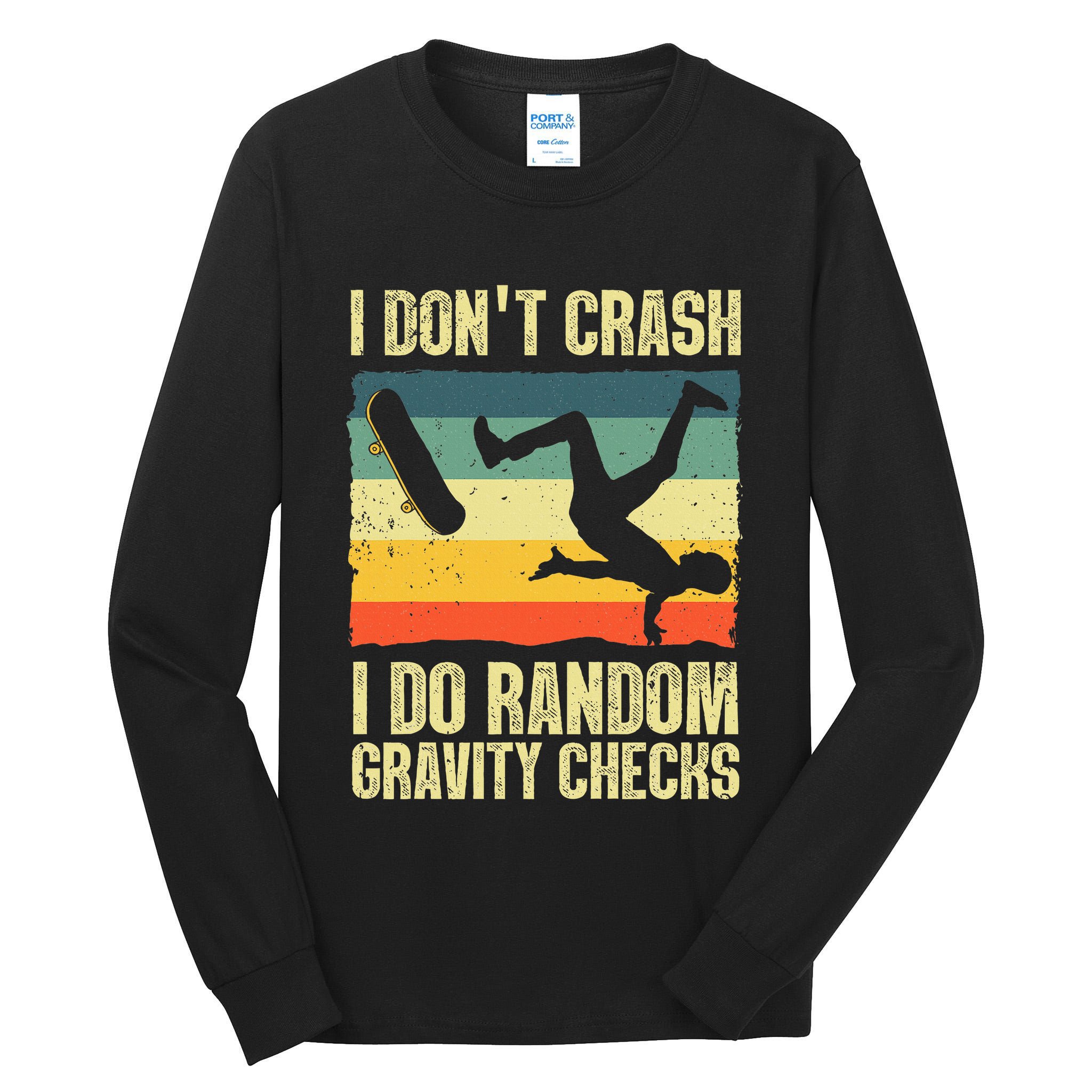 Cool Skateboard Art Skateboarding Skate Board Tall Long Sleeve T-Shirt