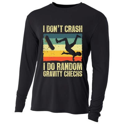 Cool Skateboard Art Skateboarding Skate Board Cooling Performance Long Sleeve Crew