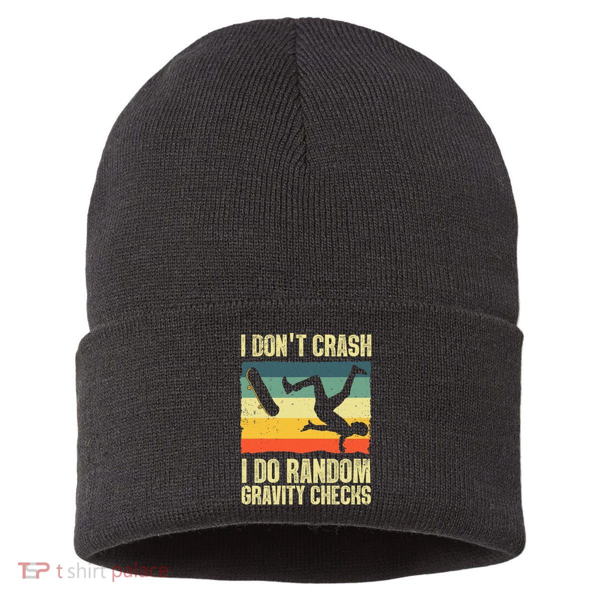 Cool Skateboard Art Skateboarding Skate Board Sustainable Knit Beanie