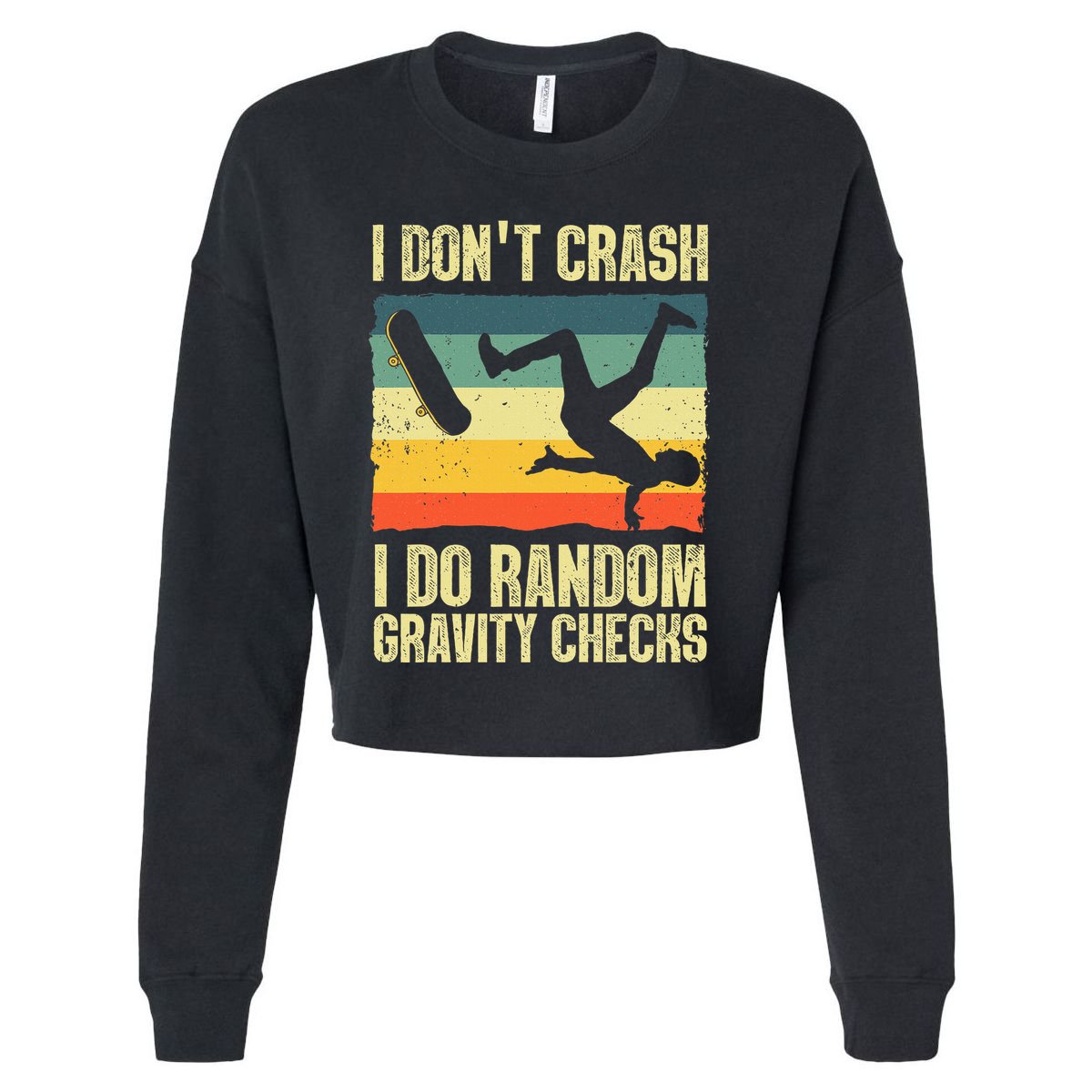 Cool Skateboard Art Skateboarding Skate Board Cropped Pullover Crew