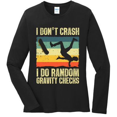 Cool Skateboard Art Skateboarding Skate Board Ladies Long Sleeve Shirt