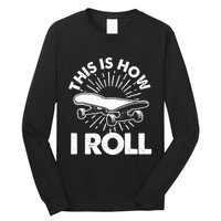 Cool Skateboard Art Boys Girls Skateboarding Long Sleeve Shirt