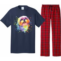 Colorful Splash Art Shih Tzu Portrait Shitzu Puppy Owner Pajama Set