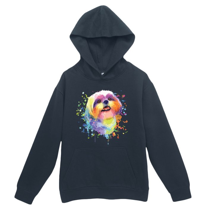 Colorful Splash Art Shih Tzu Portrait Shitzu Puppy Owner Urban Pullover Hoodie