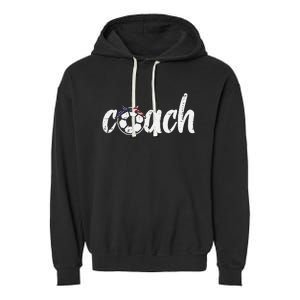 Coach Soccer American Flag Bandana Football  Mom Garment-Dyed Fleece Hoodie