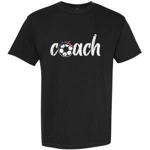 Coach Soccer American Flag Bandana Football  Mom Garment-Dyed Heavyweight T-Shirt