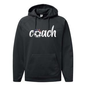 Coach Soccer American Flag Bandana Football  Mom Performance Fleece Hoodie