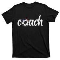 Coach Soccer American Flag Bandana Football  Mom T-Shirt