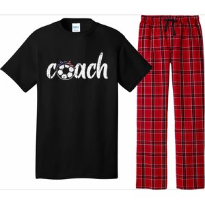 Coach Soccer American Flag Bandana Football  Mom Pajama Set