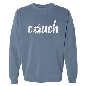 Coach Soccer American Flag Bandana Football  Mom Garment-Dyed Sweatshirt