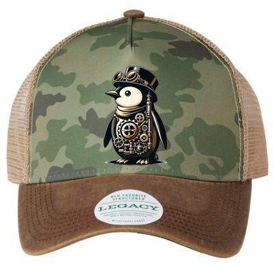 Cool Steampunk Aesthetic Penguin Lover Vintage Penguin Legacy Tie Dye Trucker Hat