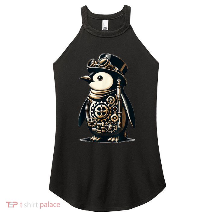 Cool Steampunk Aesthetic Penguin Lover Vintage Penguin Women's Perfect Tri Rocker Tank