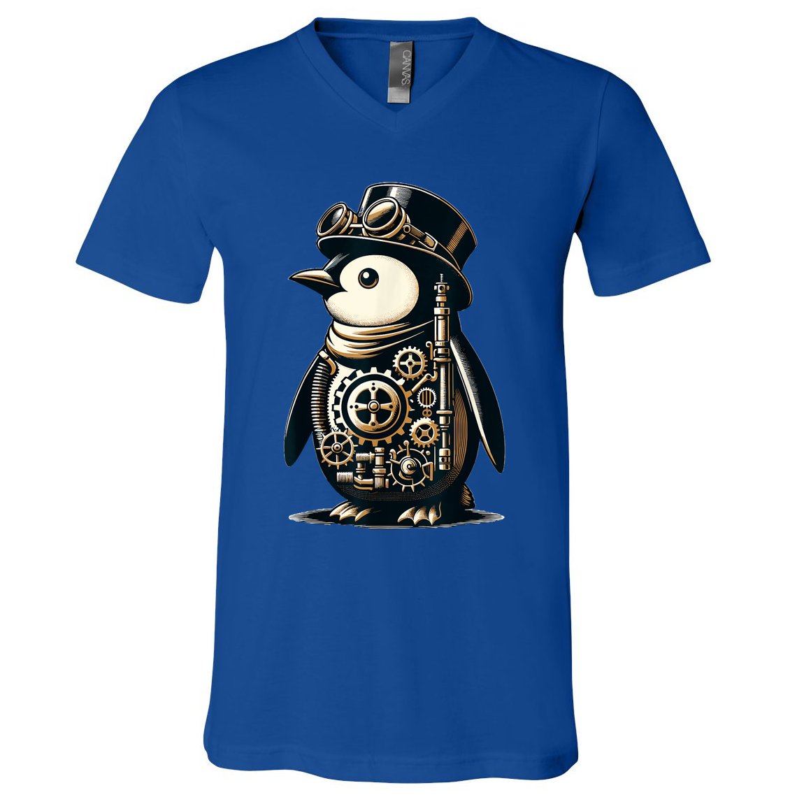 Cool Steampunk Aesthetic Penguin Lover Vintage Penguin V-Neck T-Shirt