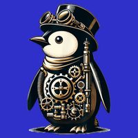 Cool Steampunk Aesthetic Penguin Lover Vintage Penguin Button