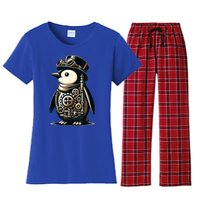 Cool Steampunk Aesthetic Penguin Lover Vintage Penguin Women's Flannel Pajama Set