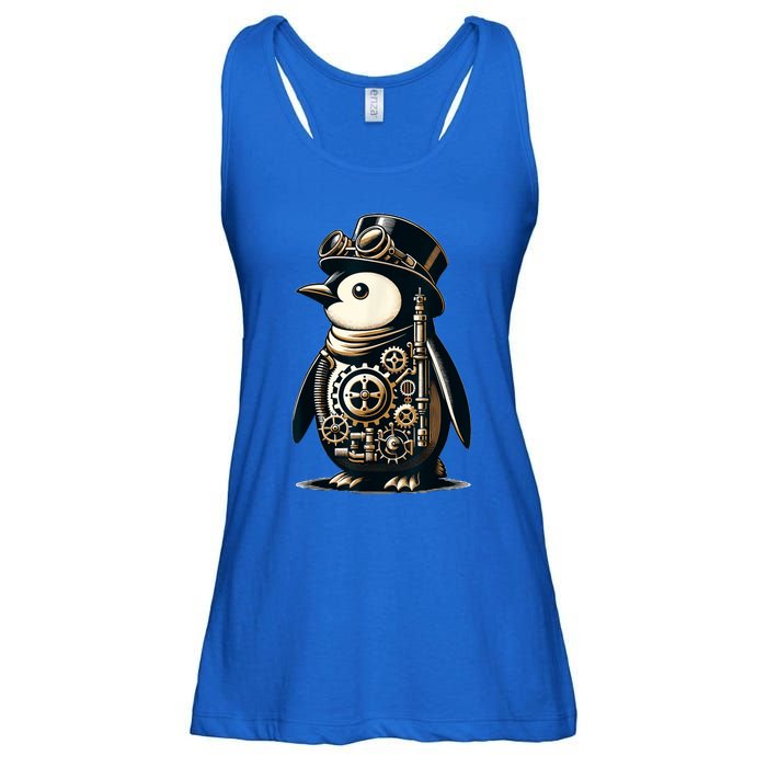 Cool Steampunk Aesthetic Penguin Lover Vintage Penguin Ladies Essential Flowy Tank