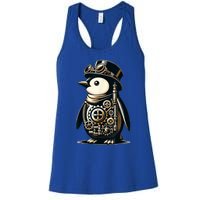 Cool Steampunk Aesthetic Penguin Lover Vintage Penguin Women's Racerback Tank