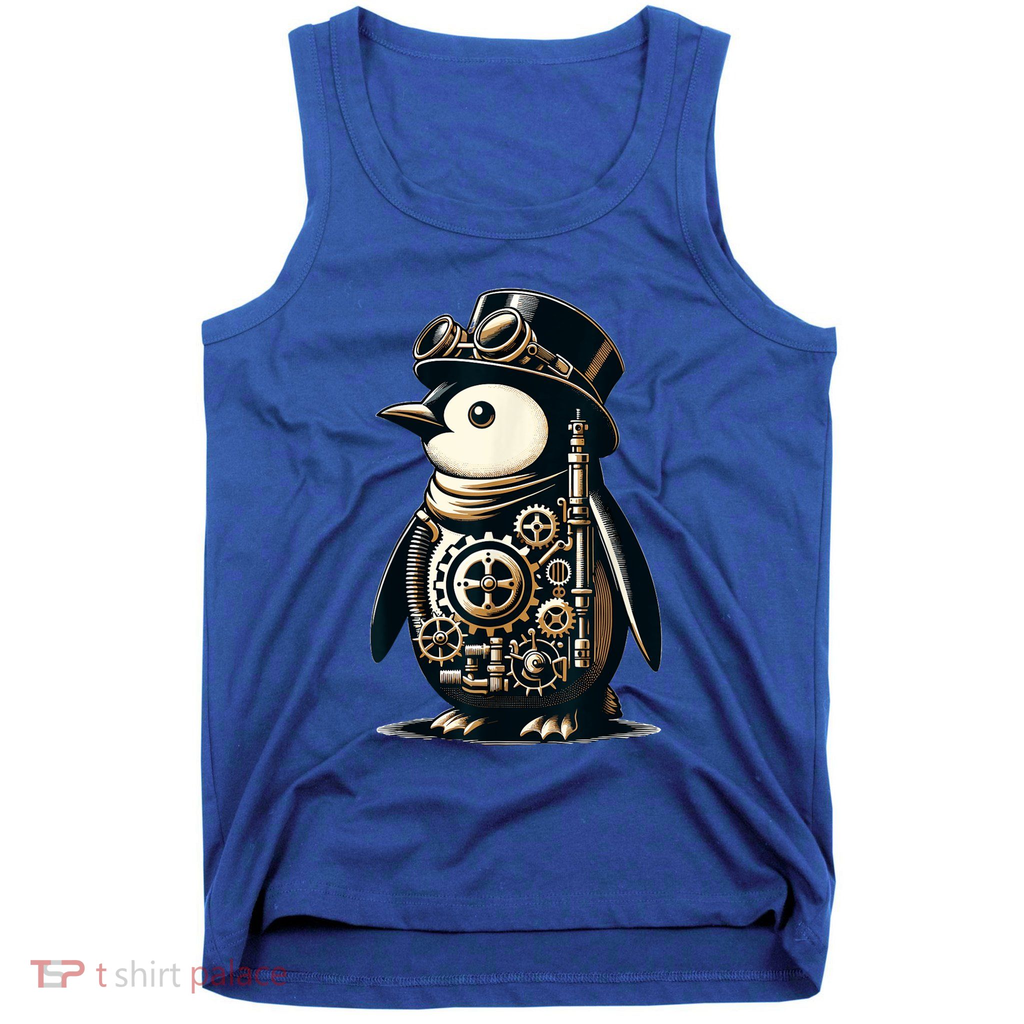 Cool Steampunk Aesthetic Penguin Lover Vintage Penguin Tank Top